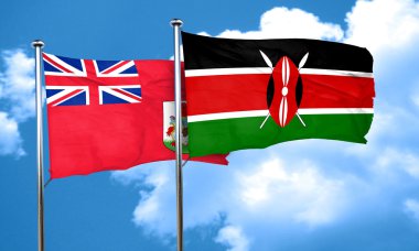 Bermuda bayrak Kenya bayrak, 3d render ile