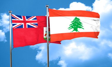 Lübnan bayrağı, 3d render ile Bermuda bayrak