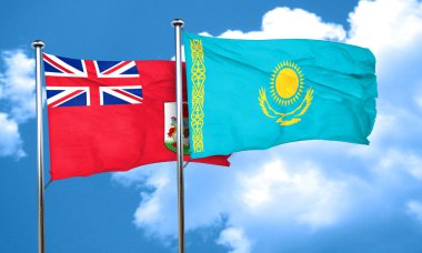 Kazakistan bayrağı, 3d render ile Bermuda bayrak