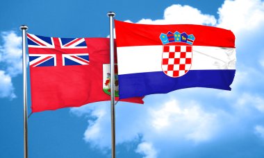 Hırvatistan bayrağı, 3d render ile Bermuda bayrak