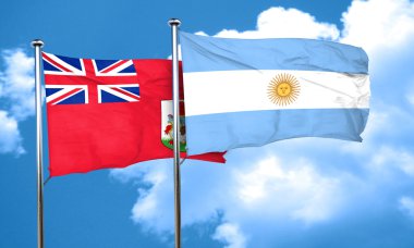 Arjantin bayrağı, 3d render ile Bermuda bayrak