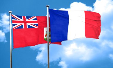 Fransa bayrağı, 3d render ile Bermuda bayrak