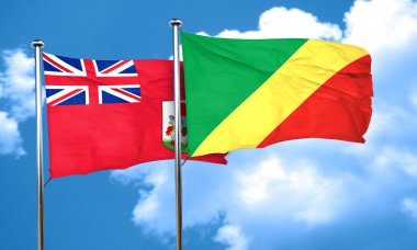 Bermuda bayrak Kongo bayrak, 3d render ile