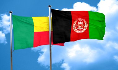 Benin bayrağı Afganistan bayrağı, 3d render ile