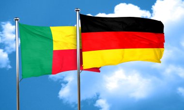 Benin bayrağı Almanya bayrağı, 3d render ile