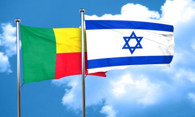 Benin bayrağı İsrail bayrağı, 3d render ile