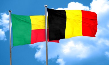 Benin bayrak Belçika bayrağı, 3d render ile