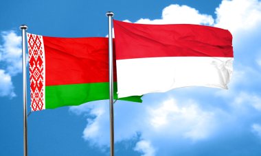 Endonezya bayrağı, 3d render ile Beyaz Rusya bayrağı