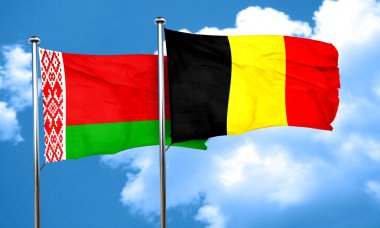 Belçika bayrağı, 3d render ile Beyaz Rusya bayrağı