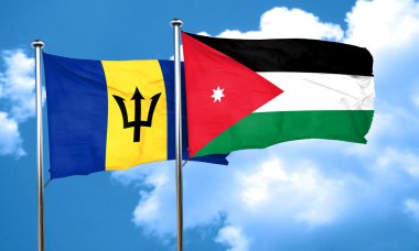 Jordan bayrak, 3d render ile Barbados bayrağı