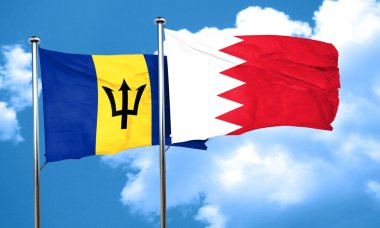 Bahreyn bayrağı, 3d render ile Barbados bayrağı