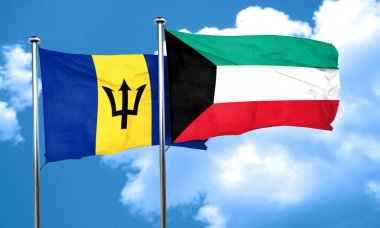 Kuveyt bayrağı, 3d render ile Barbados bayrağı