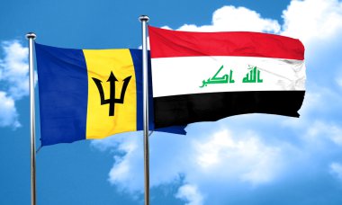 Barbados bayrağı Irak bayrağı, 3d render ile