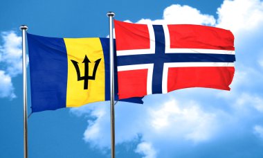 Norveç bayrağı, 3d render ile Barbados bayrağı