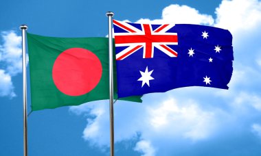 Avustralya bayrağı, 3d render ile Bangladeş bayrağı