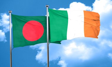 İrlanda bayrağı, 3d render ile Bangladeş bayrağı