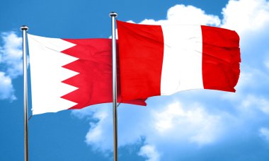 Peru bayrağı, 3d render ile Bahreyn bayrağı