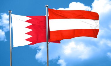 Avusturya bayrağı, 3d render ile Bahreyn bayrağı