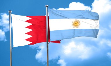 Arjantin bayrağı, 3d render ile Bahreyn bayrağı