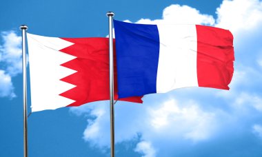 Fransa bayrağı, 3d render ile Bahreyn bayrağı