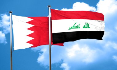 Irak bayrağı, 3d render ile Bahreyn bayrağı