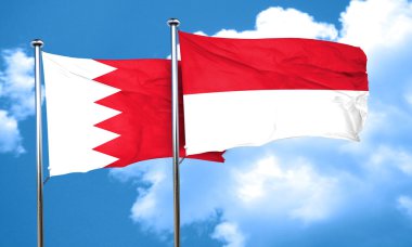 Endonezya bayrağı, 3d render ile Bahreyn bayrağı