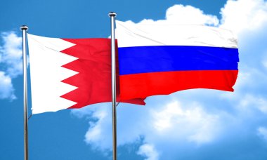 Rusya bayrağı, 3d render ile Bahreyn bayrağı