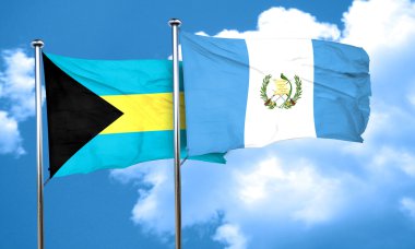 Guatemala bayrağı, 3d render ile Bahamalar bayrağı