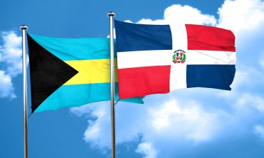 Dominik Cumhuriyeti bayrağı, 3d render ile Bahamalar bayrağı