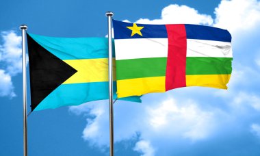 Orta Afrika Cumhuriyeti bayrağı, 3d render ile Bahamalar bayrağı