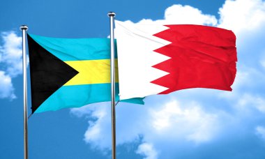 Bahreyn bayrağı, 3d render ile Bahamalar bayrağı