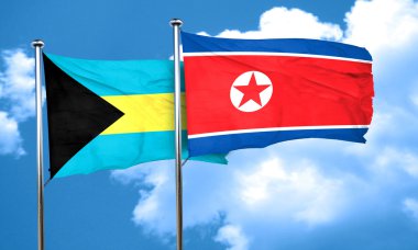 Kuzey Kore bayrağı, 3d render ile Bahamalar bayrağı