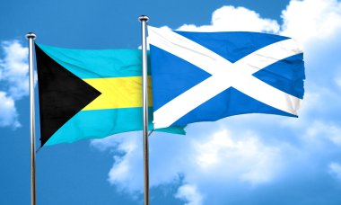 İskoçya bayrağı, 3d render ile Bahamalar bayrağı