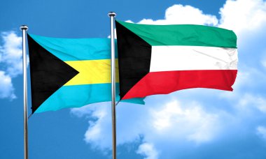 Kuveyt bayrağı, 3d render ile Bahamalar bayrağı