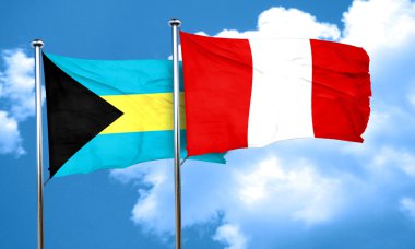 Peru bayrağı, 3d render ile Bahamalar bayrağı