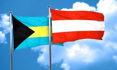 Avusturya bayrağı, 3d render ile Bahamalar bayrağı