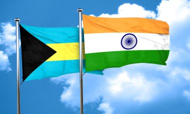 Hindistan bayrağı, 3d render ile Bahamalar bayrağı