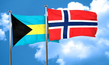 Norveç bayrağı, 3d render ile Bahamalar bayrağı