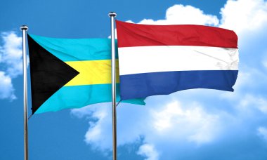 Hollanda bayrağı, 3d render ile Bahamalar bayrağı