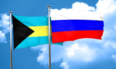 Rusya bayrağı, 3d render ile Bahamalar bayrağı