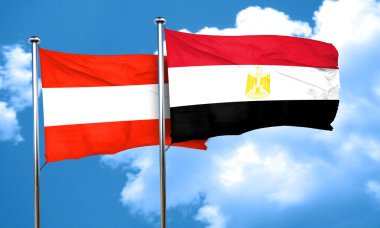 Mısır bayrak, 3d render ile Avusturya bayrağı