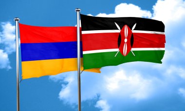 Ermenistan bayrağı Kenya bayrak, 3d render ile