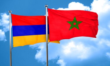 Ermenistan bayrağı Fas bayrak, 3d render ile