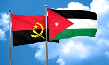 Jordan bayrak, 3d render ile Angola bayrağı