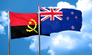 Yeni Zelanda bayrağı, 3d render ile Angola bayrağı
