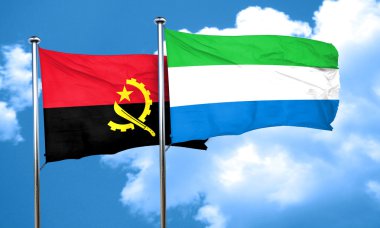 Sierra Leone bayrak, 3d render ile Angola bayrağı