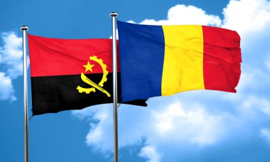 Romanya bayrağı, 3d render ile Angola bayrağı