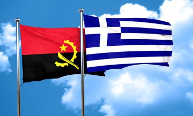 Yunanistan bayrağı, 3d render ile Angola bayrağı