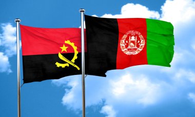 Afganistan bayrağı, 3d render ile Angola bayrağı