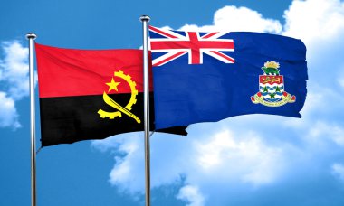 Cayman Adaları bayrağı, 3d render ile Angola bayrağı